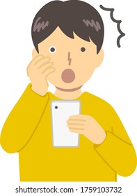 
Junge in gelber Kleidung / Überraschung