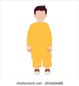 boy in yellow color dress vector image