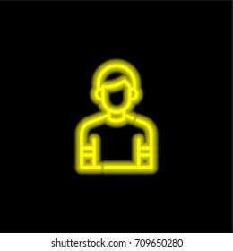 Boy yellow glowing neon ui ux icon. Glowing sign logo vector