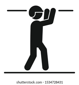 Boy zip line icon. Simple illustration of boy zip line vector icon for web design isolated on white background