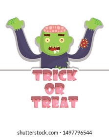 boy with zombie costume for halloween party vector illustration