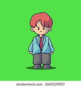 boyband chibi cute character vector editable