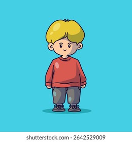 boyband chibi cute character vector editable