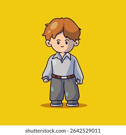 boyband chibi cute character vector editable