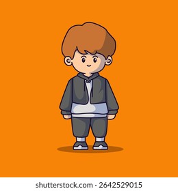 boyband chibi cute character vector editable