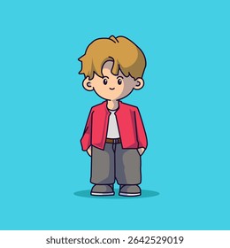 boyband chibi cute character vector editable