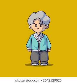 boyband chibi cute character vector editable
