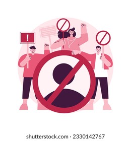 Boycott abstract concept vector illustration. Political program, consumer activism, collective behavior, cancel culture, moral purchasing, solidarity action, public protest abstract metaphor.