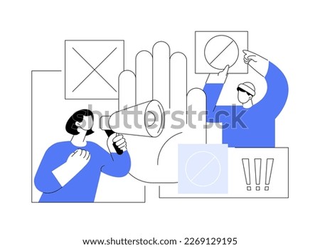 Boycott abstract concept vector illustration. Political program, consumer activism, collective behavior, cancel culture, moral purchasing, solidarity action, public protest abstract metaphor.