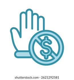Boycott Action mini illustration dual tone color icon, use for trade wars, economy, business, finance, economic competition, UI, UX kit, app and web development, digital or print.