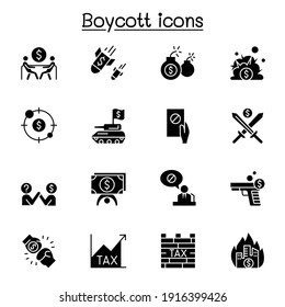 Boycott, Business War, Trade War Icon Set Vector Illustration Graphic Design