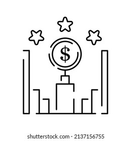 Boycott, Business War, Trade War Icon Set In Thin Line Style. Dollar And Business City