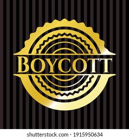 Boycott gold shiny emblem. Vector Illustration. Detailed. 