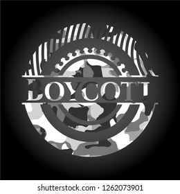 Boycott grey camo emblem