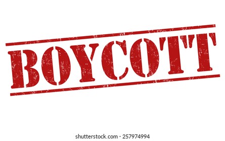 Boycott Grunge Rubber Stamp On White Background, Vector Illustration