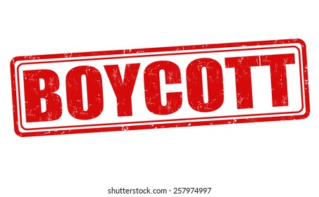 Boycott Grunge Rubber Stamp On White Background, Vector Illustration