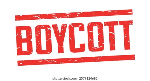 Boycott on red stamp imprint