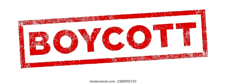 Boycott red stamp vector illustration in transparent background fit for watermark boycott product