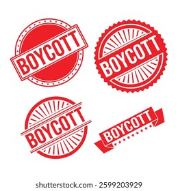 Boycott Rubber stamp design Vector 