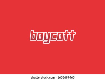 boycott typhography design vector template