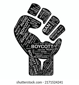 Boycott vector image sign in hand vector design illustration. Protest, conflict.