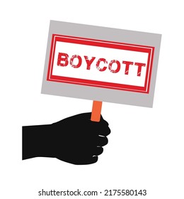 
Boycott vector image sign in hand vector design illustration. Protest, conflict.