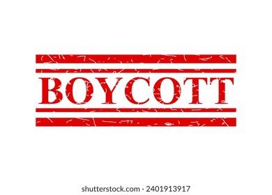 boycott, vector red rectangle vector rubber stamp effect