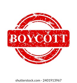 boycott, vector red rectangle vector rubber stamp effect