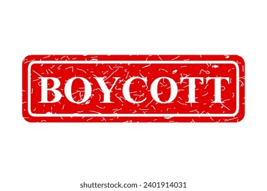 boycott, vector red rectangle vector rubber stamp effect
