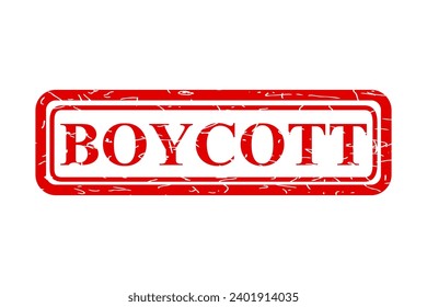 boycott, vector red rectangle vector rubber stamp effect