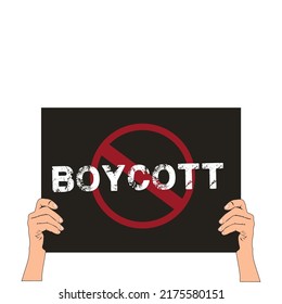 Boycott vector stock image sign in hand vector design illustration. Protest, conflict.
