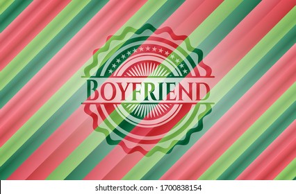 Boyfriend christmas emblem background. Vector Illustration. Detailed.