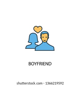 boyfriend concept 2 colored icon. Simple blue element illustration. boyfriend concept symbol design. Can be used for web and mobile UI/UX