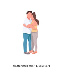 Boyfriend and girlfriend flat color vector faceless characters. Romantic date on valentine. Happy heterosexual couple isolated cartoon illustration for web graphic design and animation