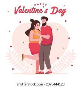 Boyfriend And Girlfriend Hugging on Valentine's Day