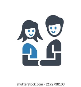 Boyfriend and girlfriend icon (Simple vector illustration)