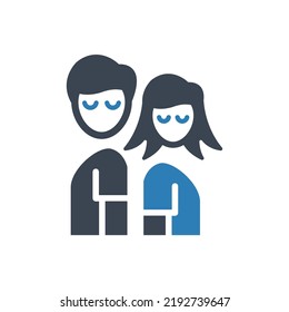 Boyfriend girlfriend icon (Simple vector illustration)