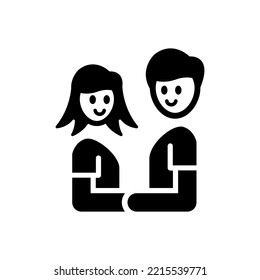 Boyfriend and girlfriend icon (Simple vector illustration)