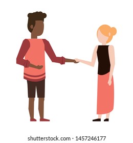 Boyfriend and girlfriend young couple faceless avatar cartoon vector illustration graphic design