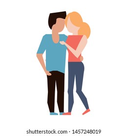 Boyfriend and girlfriend young couple faceless avatar cartoon vector illustration graphic design