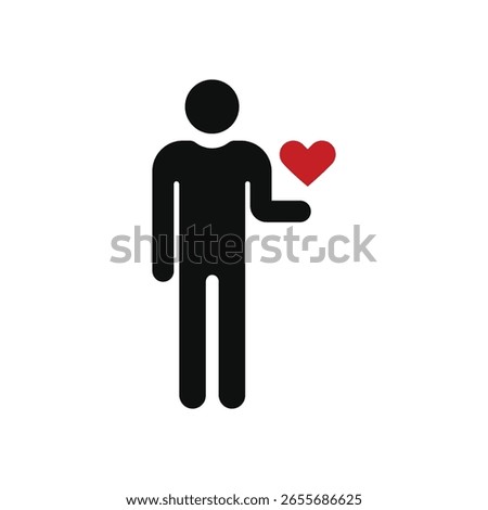 Boyfriend heart icon vector isolated template