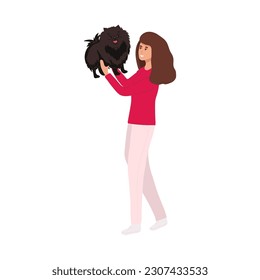 Boyfriend Holding his Dog and Girlfriend Holding her Cat. Married couple adopting domestic animals as companion
