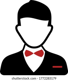 Icono de novio. Vector. Plana y moderna.
