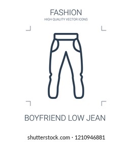 boyfriend low jean icon. high quality line boyfriend low jean icon on white background. from fashion collection flat trendy vector boyfriend low jean symbol. use for web and mobile