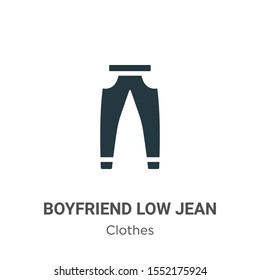 Boyfriend low jean vector icon on white background. Flat vector boyfriend low jean icon symbol sign from modern clothes collection for mobile concept and web apps design.