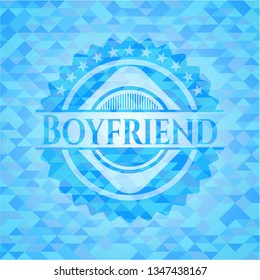 Boyfriend sky blue emblem with mosaic background