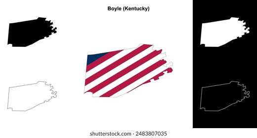 Boyle County (Kentucky) outline map set