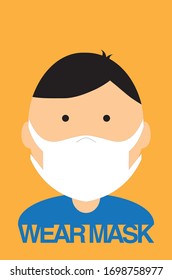 Boy/Man wearing mask vector file