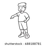 Boys are angry and pointing fingers.vector hand drawn