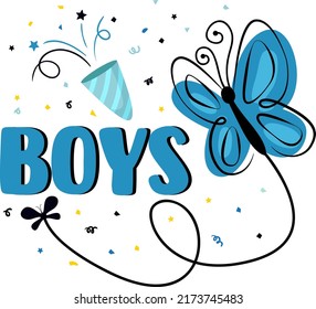 BOYS Baby Funny t shirt and mug design vector illustration